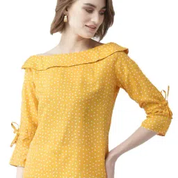 Style Quotient Mustard Printed Top-image-11