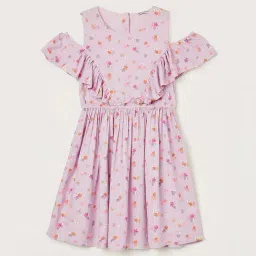 Fame Forever by Lifestyle Kids Lilac Floral Print Dress-picture-31