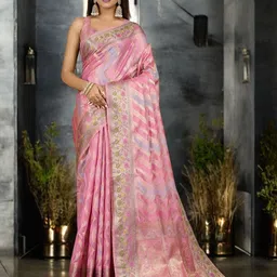 KIMISHA Woven Design Zari Organza Banarasi Saree-picture-31