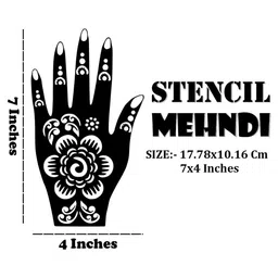 VOORKOMS Mehndi Stencil Stickers for Fast and Flawless Application Pack Of 2 image 2
