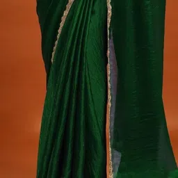 LOROFY Beads and Stones Tussar Saree with Blouse Piece image 5
