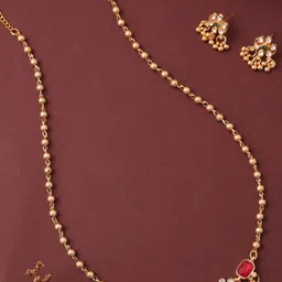 Anouk Gold-Plated American Diamond Brass Jewellery Set image 3