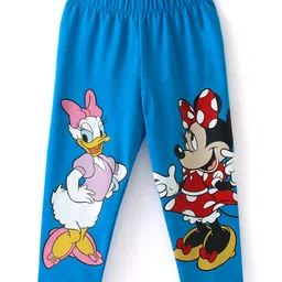 Babyhug Disney Terry  Knit Full Length Leggings with Minnie Mouse & Daisy Graphics - Blue-picture-25