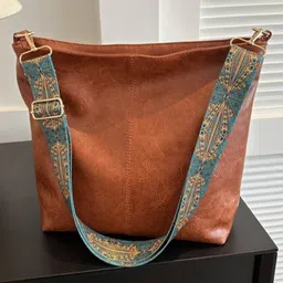 SYGA Women's Large capacity - Multi-Purpose Retro Wide-Band Tote Bag (Brown)-image-11