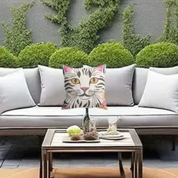 THE PRINT PLATTER White & Black Printed Square-Shaped Pre-Filled Cushion image 2