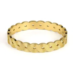 Bohey by KARATCART Gold-Plated Wave Design Bangle-Style Bracelet image 2