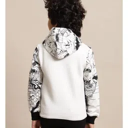 Kidsville DC Comics Featuring Full Sleeves Batman Printed Hoodie - Black & White image 3