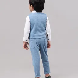 Robo Fry Full Sleeves Party Suit Solid Color - Blue image 4