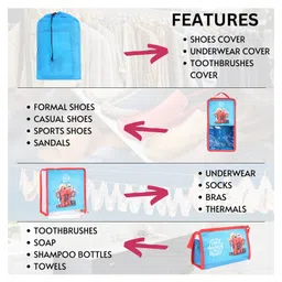 Echo Boomers Travel 4-Piece Organizer Set - Sky Blue, Packing Cubes with Unique Print. image 4