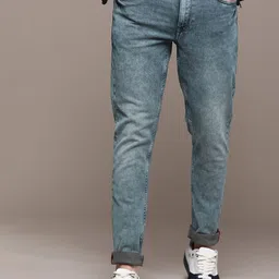 SIMON CARTER LONDON Men Blue Tapered Fit Heavy Fade Stretchable Jeans-picture-14