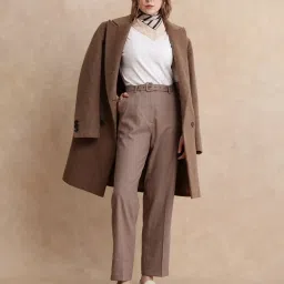 RAREISM Beige Cotton Blend Solid Trousers image 4