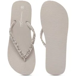 Forever Glam by Pantaloons Women's Grey Thong Wedges image 4