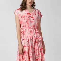Van Heusen Pink Printed A-Line Dress-picture-25