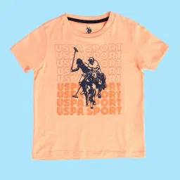 U.S. Polo Assn. Boys Orange Brand Printed T-Shirt image 4