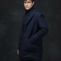 Rare Rabbit Navy Regular Fit Solid Jacket image 4