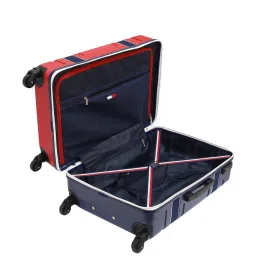 TOMMY HILFIGER Las Vegas Red & Navy 4 Wheels Medium Hard Cabin Trolley Bag image 4