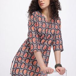 Anouk Rustic Ethnic Motifs Printed V-Neck Kurti-picture-36