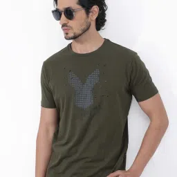 Rare Rabbit Olive Regular Fit Graphic T-Shirt image 4