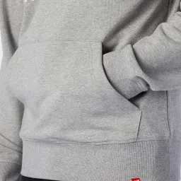 New Balance Grey Melange Comfort Fit Cotton Hooded Sweatshirt image 4