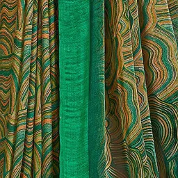 Satrani Green Printed Saree With Unstitched Blouse image 4