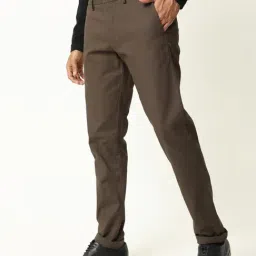 Rare Rabbit Green Cotton Solid Slim Fit Formal Trousers-image-16