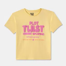 R&B Kids Yellow Graphic Regular Fit T-Shirt-picture-40