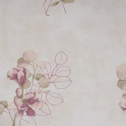 Maspar Everbloom Peach Cotton Floral 300 TC Single Fitted Bedsheet with 1 Pillow Case image 4