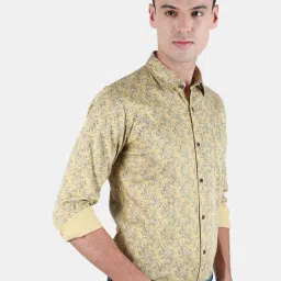 Duke Beige Cotton Slim Fit Printed Shirt image 4