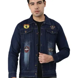 VOXATI Blue Full Sleeves Shirt Collar Denim Jacket-image-41