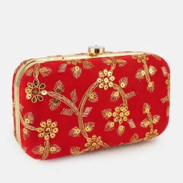Gaurapakhi Red Embellished Clutch image 4