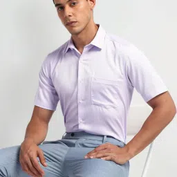 Arrow Purple Regular Fit Texture Shirt image 4