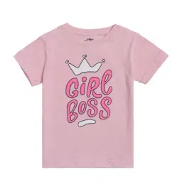 Dyca Kids Baby Pink Cotton Printed T-Shirt-image-99