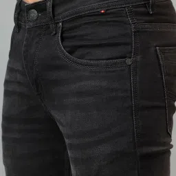 Cantabil Black Regular Fit Lightly Washed Jeans image 4