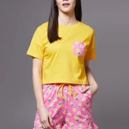 Miss Chase Pink Cotton Printed Shorts-picture-40