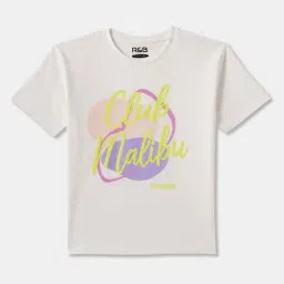 R&B Kids White Graphic Regular Fit T-Shirt-picture-45