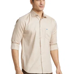 Park Avenue Beige Cotton Slim Fit Shirt image 4