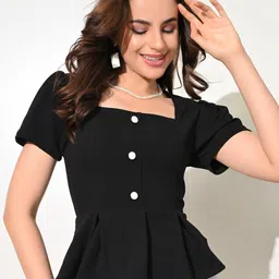 BAESD Women Square Neck Peplum Top-picture-25