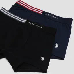 U.S. Polo Assn. Navy & Black Regular Fit Trunks - Pack of 2 image 4