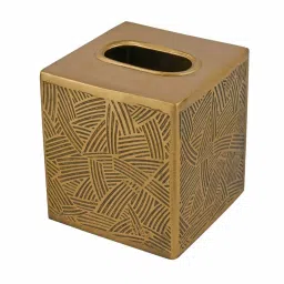 @Home Antique Gold Aluminium Rectangular Tissue Holder Box image 4