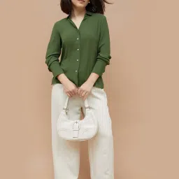 Code By Lifestyle Green Regular Fit Shirt image 4