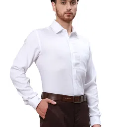 Park Avenue White Regular Fit Texture Shirt image 4