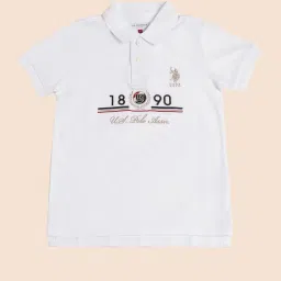 u.s. polo assn. US Polo Kids Boys White Cotton Embroidery Polo T-Shirt image 4