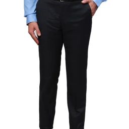 Raymond Black Slim Fit Checks Trousers-picture-1