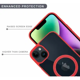 Sprig Transparent Magnetic Back Cover for APPLE iPhone 14 Plus (Red) image 4