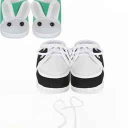 NESKA MODA 3 To 12 Months Infant Booty Combo 2 Pair Baby Skin Friendly Cotton Butterfly Booties image 3