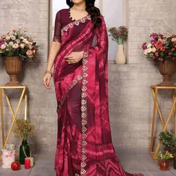 Moda Rapido Tie and Dye Mirror Work Pure Georgette Saree-picture-15