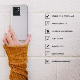 Sprig Liquid Silicone Back Cover for Motorola Edge 40 (Grey) image 4