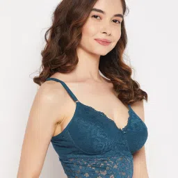 Clovia Blue Self Pattern Bralette Bra image 4