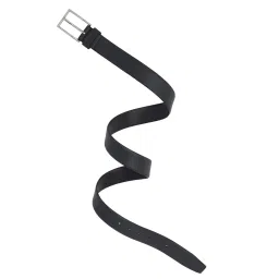 United Colors of Benetton Black Leather Textured Waist Belt image 4