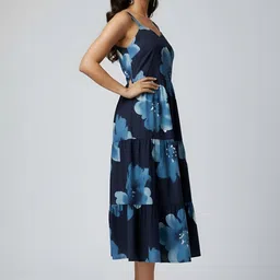 Nayo Floral Print Fit & Flare Midi Dress image 3
